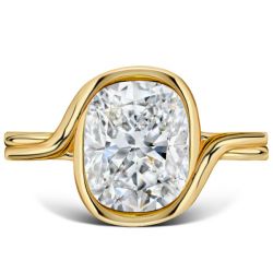 Italo White Cushion Cut Solitaire Ring Vintage Engagement Ring