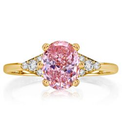 Italo Pink Sapphire Oval Cut Engagement Ring For Women Pink Ring
