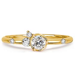 Italo White Sapphire Bezel Set Engagement Ring Flurry Ring