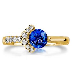 Golden Blue Sapphire Engagement Ring Fairypools Ring