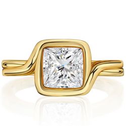 Italo Princess Cut Solitaire Ring Vintage Engagement Ring