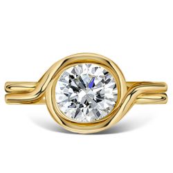 Italo Round Cut Solitaire Ring Vintage Engagement Ring