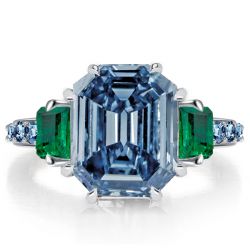 Italo Unique 3 Stone Blue Topaz Engagement Ring Promise Ring