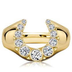 Italo Horse Shoe Ring Created White Sapphire Ring 