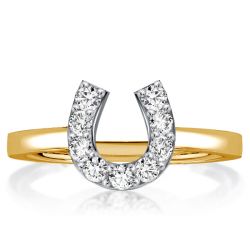 Italo Two Tone Horseshoe Ring Engagement Ring For Women