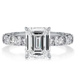 Italo Eternity Emerald Cut Solitaire Engagement Ring
