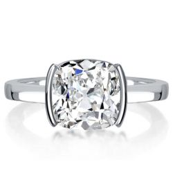 Italo Half-Bezel Cushion Cut Engagement Ring Solitaire