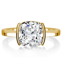 Italo Half-Bezel Cushion Cut Engagement Ring Solitaire