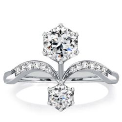 Italo Round Cut Vintage Engagement Ring Tiara Rings