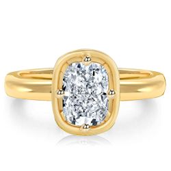 Italo White Sapphire Radiant Cut Solitaire Ring Engagement Ring