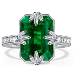 Italo Unique Emerald Green Wedding Rings For Women