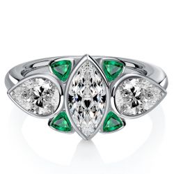 Italo Marquise Cut Vintage Art Deco Ring Wedding Rings For Women