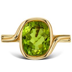 Italo Sterling Silver Rings Peridot Cushion Cut Engagement Ring