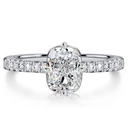 Italo Micro Pave Solitaire Cushion Cut Engagement Rings
