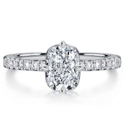 Italo Micro Pave Solitaire Cushion Cut Engagement Rings