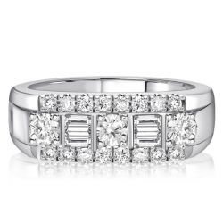 Italo Baguette & Round Cut Vintage Engagement Ring