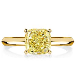Italo Gloden Yellow Topaz Cushion Cut Engagement Rings Solitaire