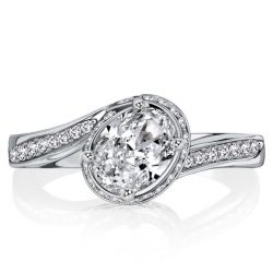 Italo Bypass Oval Cut Engagement Ring Travel Wedding Rings