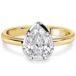 Italo Pear Cut Teardrop Ring white Sapphire Engagement Rings