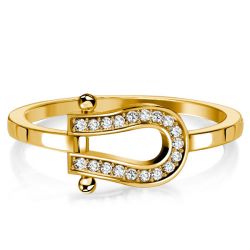 Italo Round Cut Horseshoe Ring Travel Wedding Rings