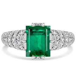 Italo Emerald Green Ring Art Deco Rings Vintage Promise Ring