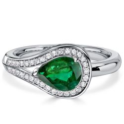 Italo Pear Shaped Emerald Sapphire Ring Promise Rings