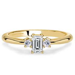 Italo Baguette Cut Three Stone Rings Travel Wedding Rings