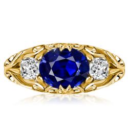 Italo Oval Cut Vintage Wedding Rings Blue Sapphire Rings For Women