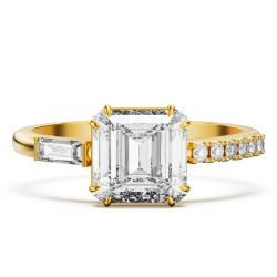 Italo Asscher Cut White Sapphire Engagement Rings Wedding Rings For Travel