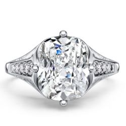 Italo Cushion Cut White Sapphire Engagement Rings Vintage Wedding Rings