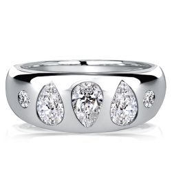 Italo Pear Cut White Sapphire Cocktail Rings Wedding Rings