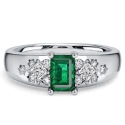 Italo Waterfall Emerald Cut Emerald Rings For Women