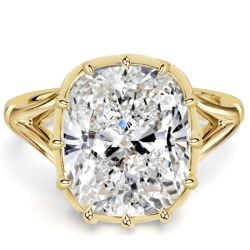 Italo Multi Prong Split Shank Elongated 5.5 Carat Cushion Cut Engagement Ring