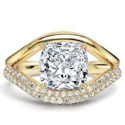 Italo Split Shank Double Band Cushion Cut 3 Carat Engagement Ring For Women