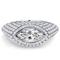 Italo Halo Micro Pave Marquise Cut Halo Engagement Rings Cocktail Ring
