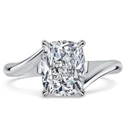 Italo Solitaire Bypass 3 Carat Cushion Cut Engagement Ring For Women