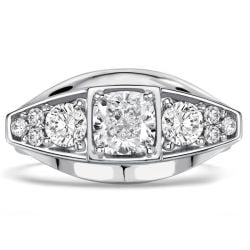 Italo Side Stone Cushion Cut Vintage Engagement Ring For Women