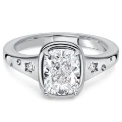 Italo Elongated 2 Carat Cushion Three Stone Engagement Ring For Women