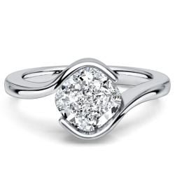 Italo East-west Half Bezel 2 Carat Cushion Cut Engagement Ring For Women