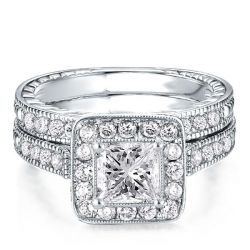 Cushion Cut Wedding Set