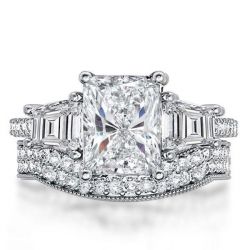 Three Stone Engagement Ring Set