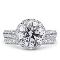 Round Pave Engagement Ring