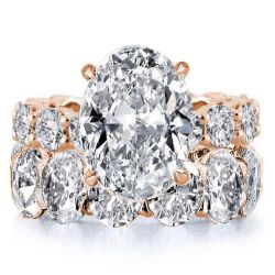 Oval Eternity Rose Gold Bridal Set