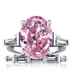 Pink Sapphire Bridal Set