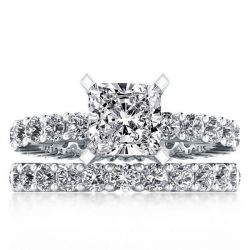 Princess Cut Wedding Band Sets