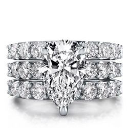 Eternity Pear Wedding Set