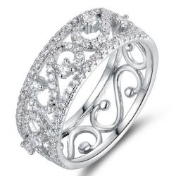 White Sapphire Wedding Band