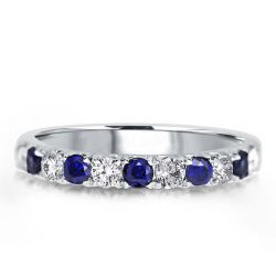 Blue And White Sapphire Band