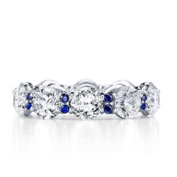 Blue Eternity Wedding Band 