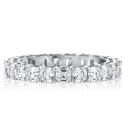 Asscher Cut Eternity Wedding Band For Women In Silver